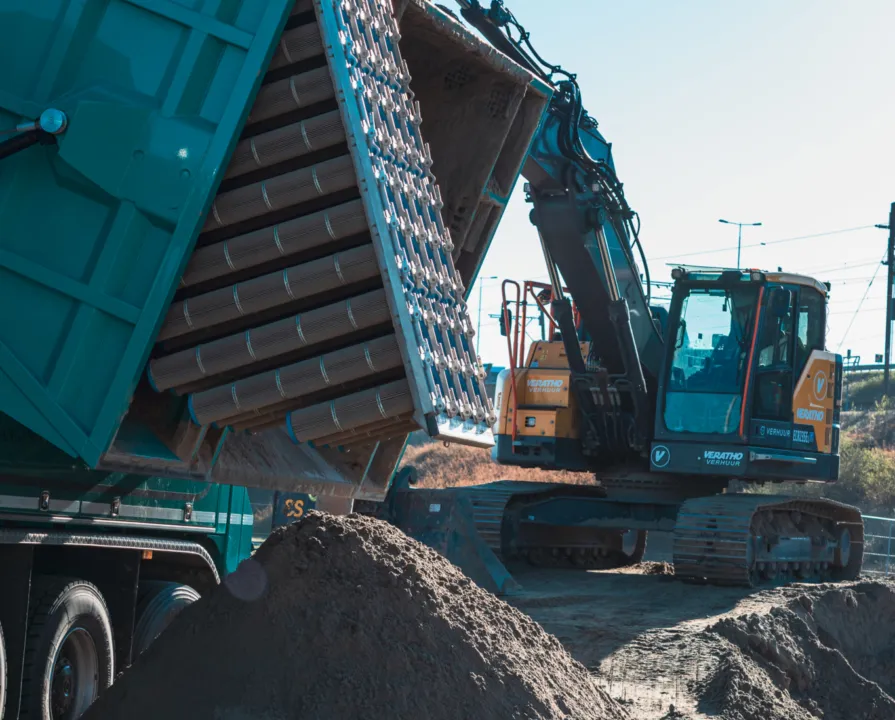 Excavator at a construction site